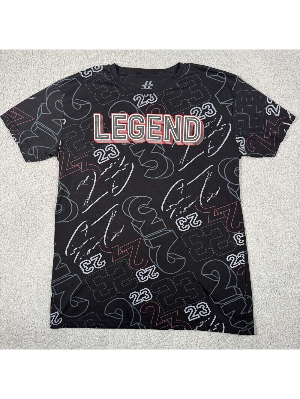 Legend 23 T Shirt XL Black All Over Print Lebron Jordan Basketball NBA